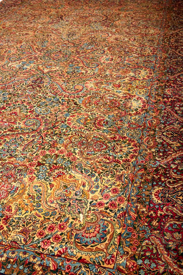 Antique Persian Laver Kerman - Gulistan
