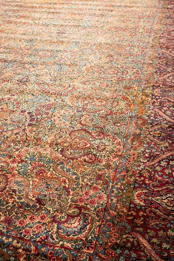 Antique Persian Laver Kerman - Gulistan