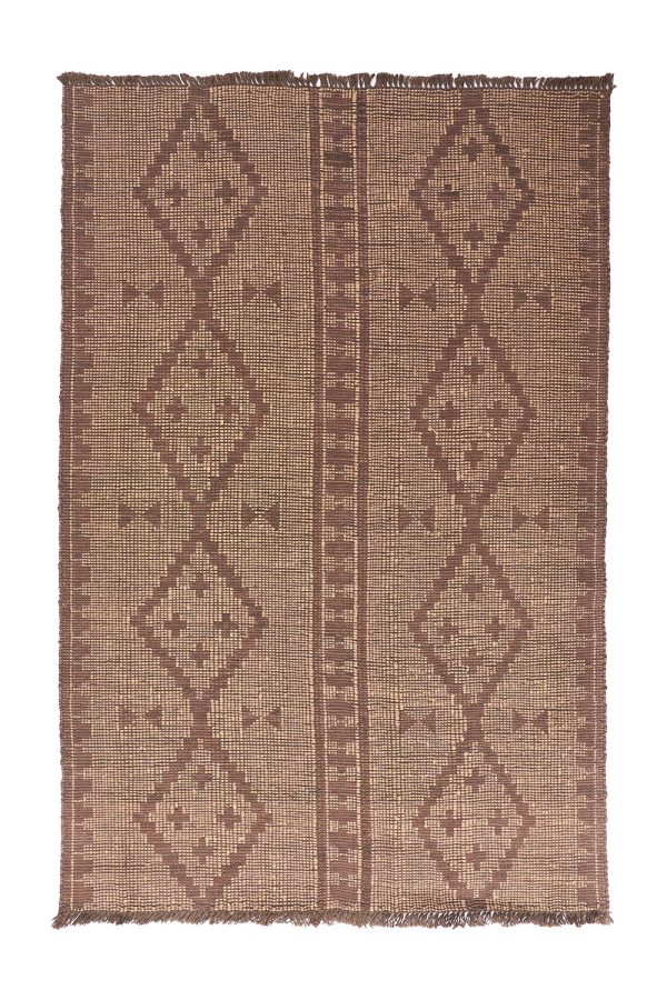 Moroccan Leather Taureg Flat Weave - Diamonds