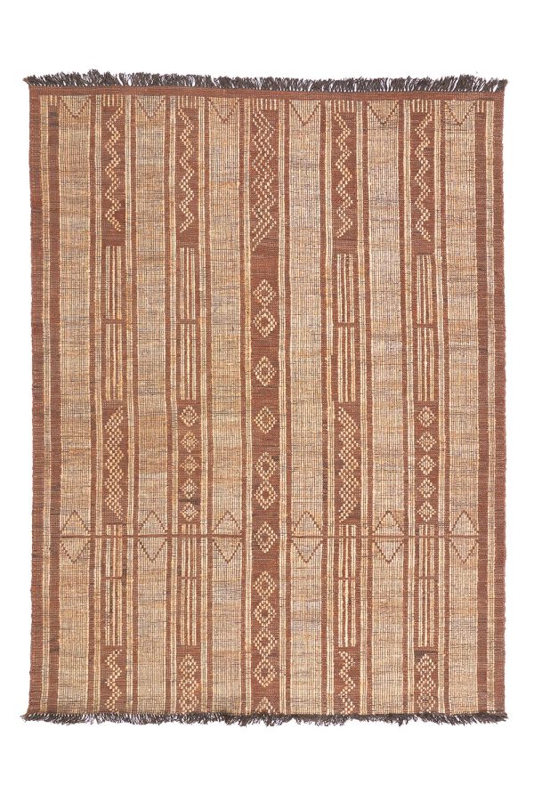 Moroccan Leather Taureg Flat Weave - Symbols