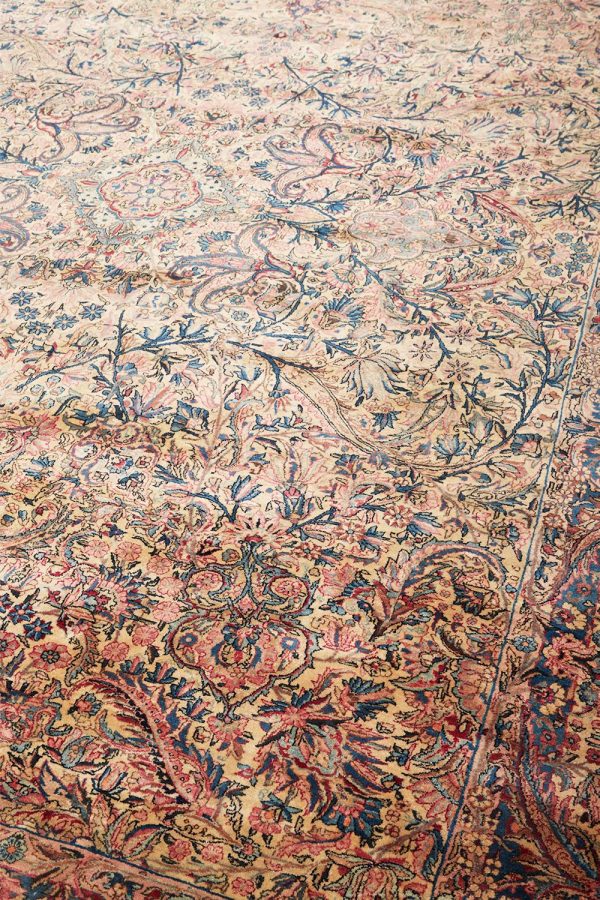 Antique Persian Laver Kerman Millefleurs - Spring