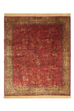 Vintage Tabriz Hunting Scene - Madder