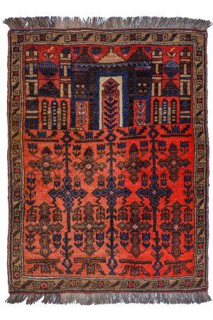 Tribal Balouch Prayer Rug - Cerise