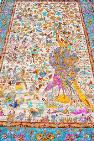 Safavid Collection Silk And Wool - Peacock