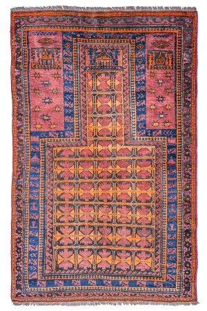Tribal Balouch Prayer Rug - Blocks