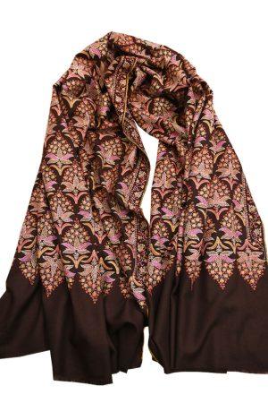 Light Weight Shahmina Jaldar Shawl - Brown